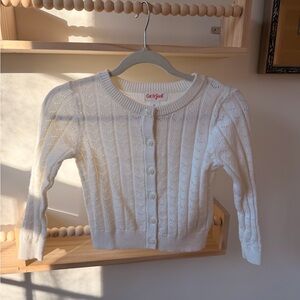 Cat & Jack Cream Knit Button-Front Cardigan